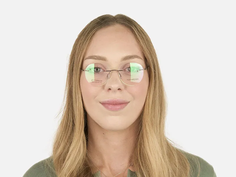 Gunmetal Rimless Round Glasses-2