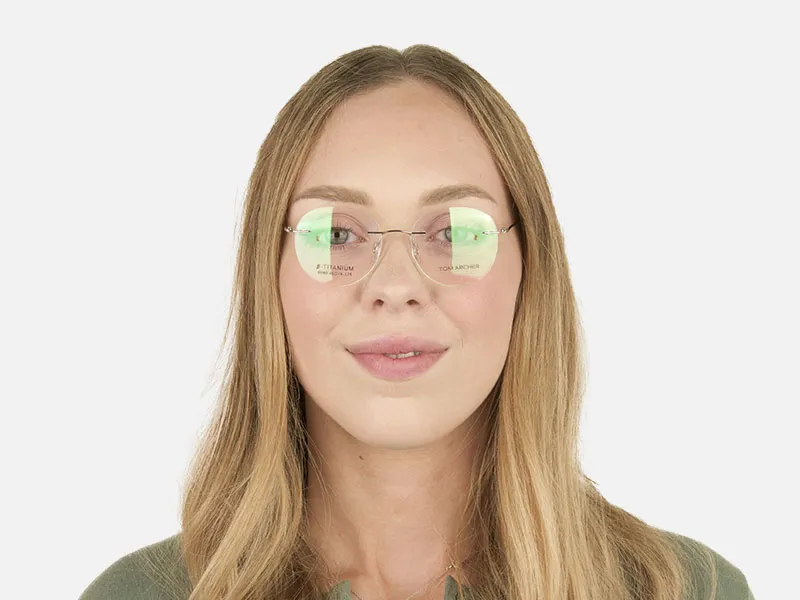 Silver Rimless Round Glasses in Metal-2