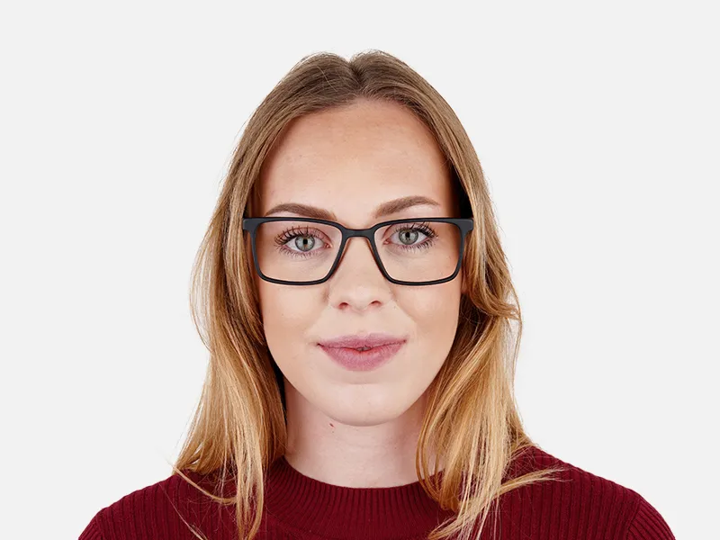 Matte Black Designer Rectangular Glasses frames-2