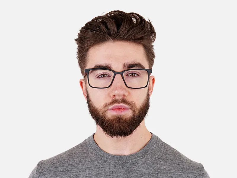 Matte Black Designer Rectangular Glasses frames-2