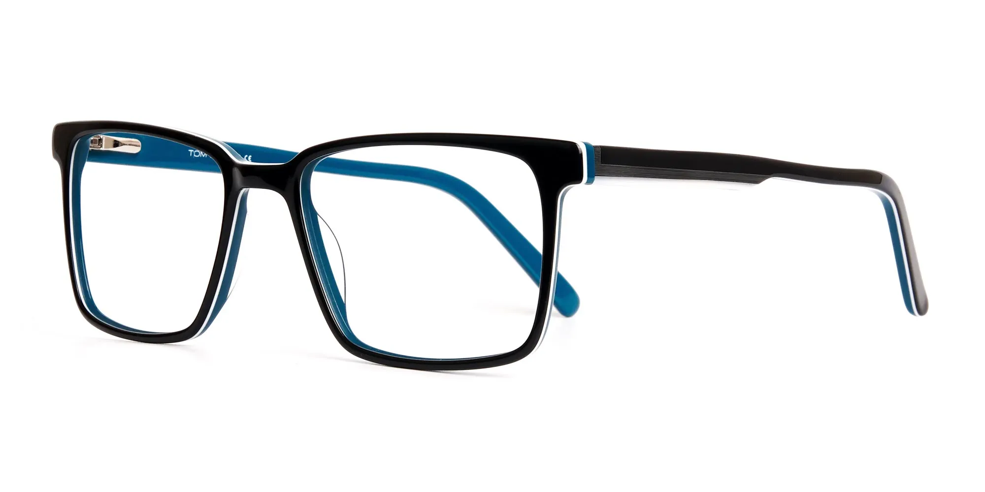 Black and Teal Designer Rectangular Glasses frames-2