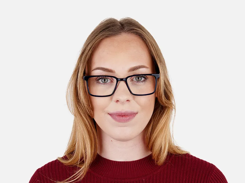 Black and Indigo Blue Rectangular Glasses frames-2