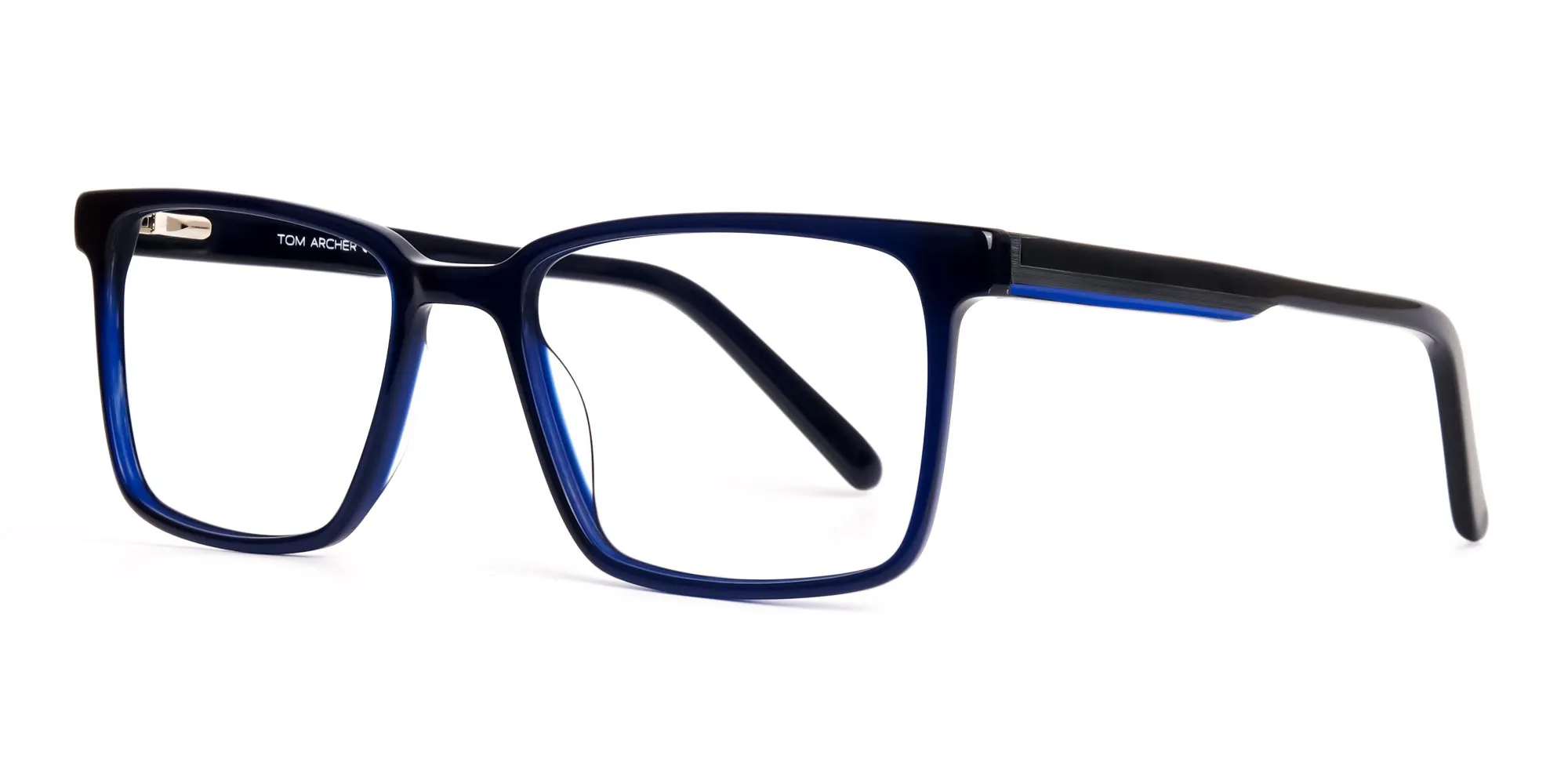 Black and Indigo Blue Rectangular Glasses frames-2
