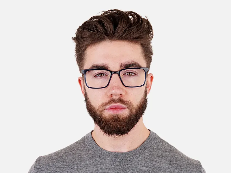 Black and Indigo Blue Rectangular Glasses frames-2