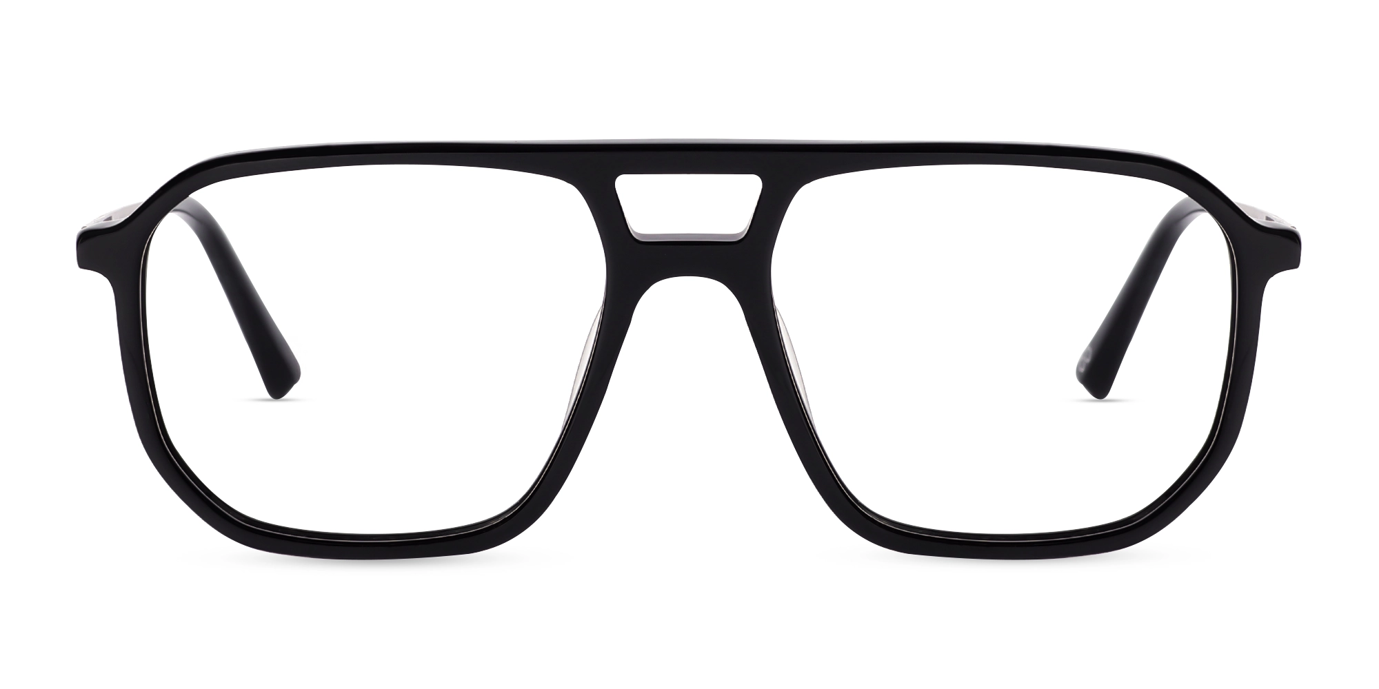 Black Acetate Double Bridge Pilot Glasses-1 Black Acetate Double Bridge Pilot Glasses-1