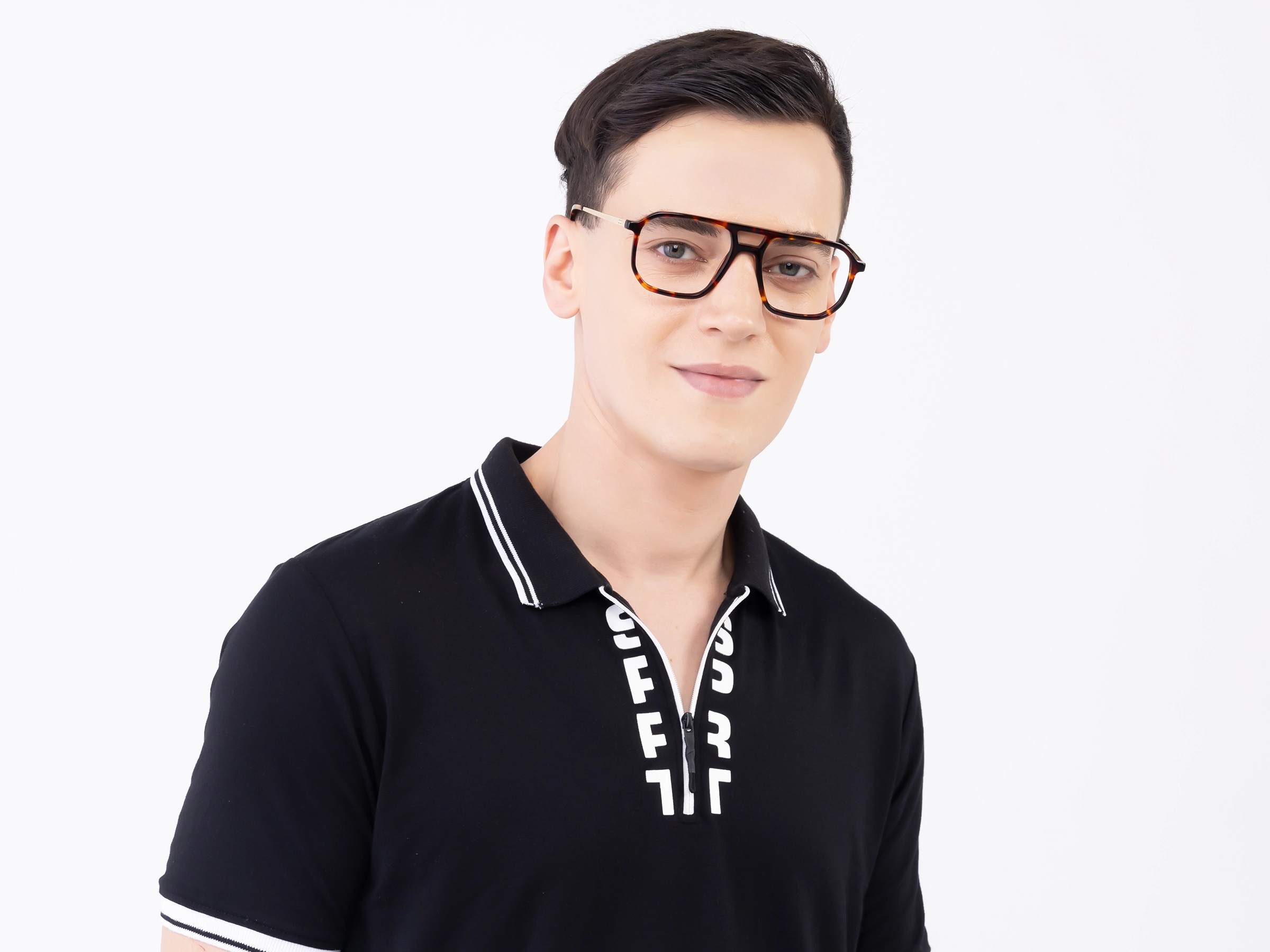 Tortoise Acetate Double Bridge Pilot Glasses