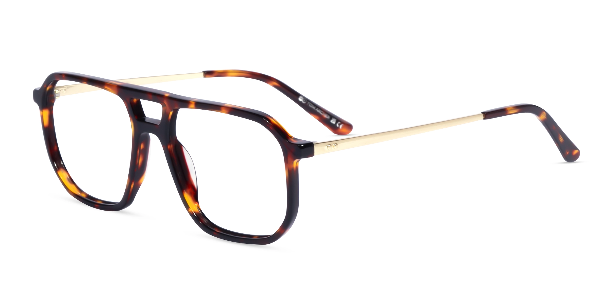 Tortoise Acetate Double Bridge Pilot Glasses-3 Tortoise Acetate Double Bridge Pilot Glasses-3