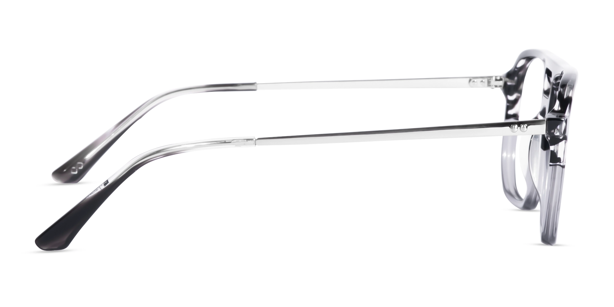 Crystal Black & Crystal Grey Pilot Eyeglasses-4