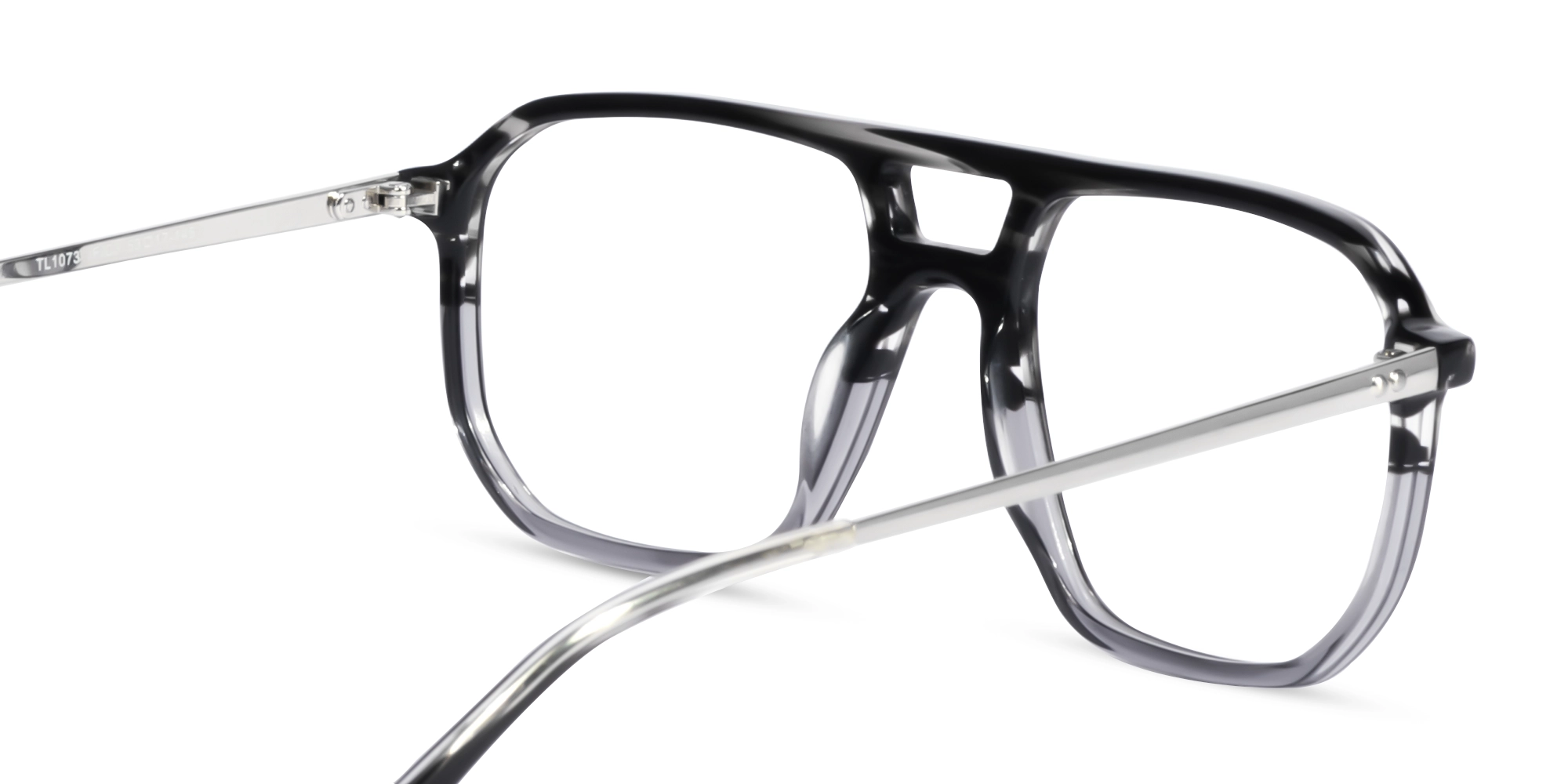 Crystal Black & Crystal Grey Pilot Eyeglasses-5