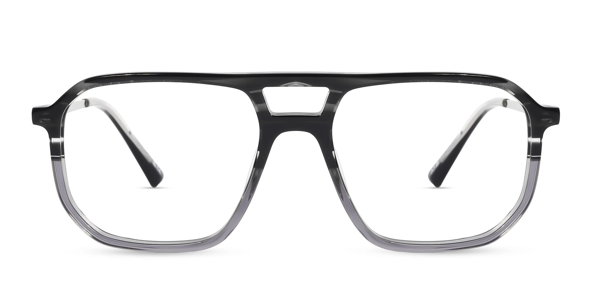 Crystal Black & Crystal Grey Pilot Eyeglasses-1