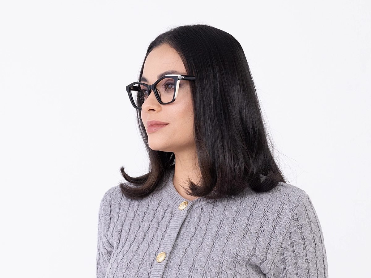 Black Cat Eye Eyeglasses 53