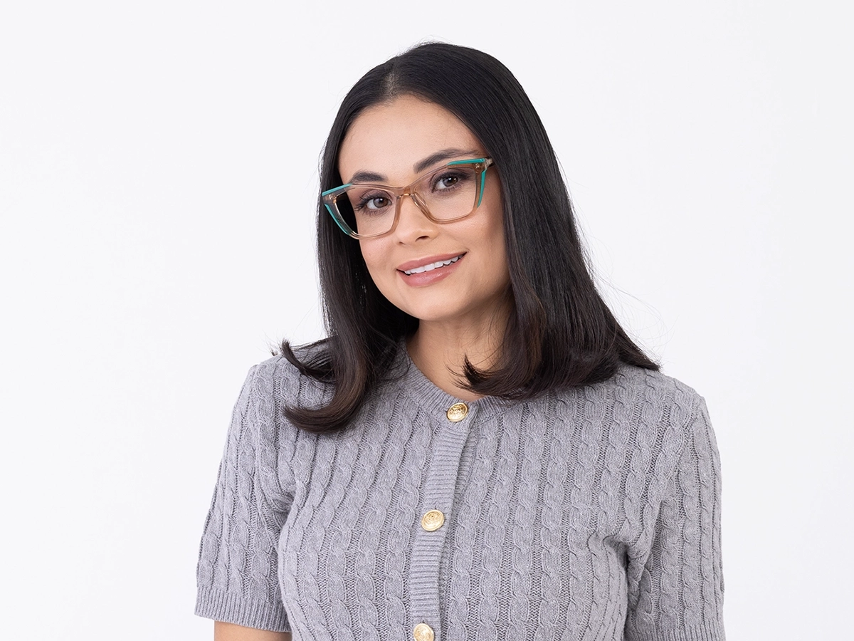 Gold Cat Eye Glasses 53