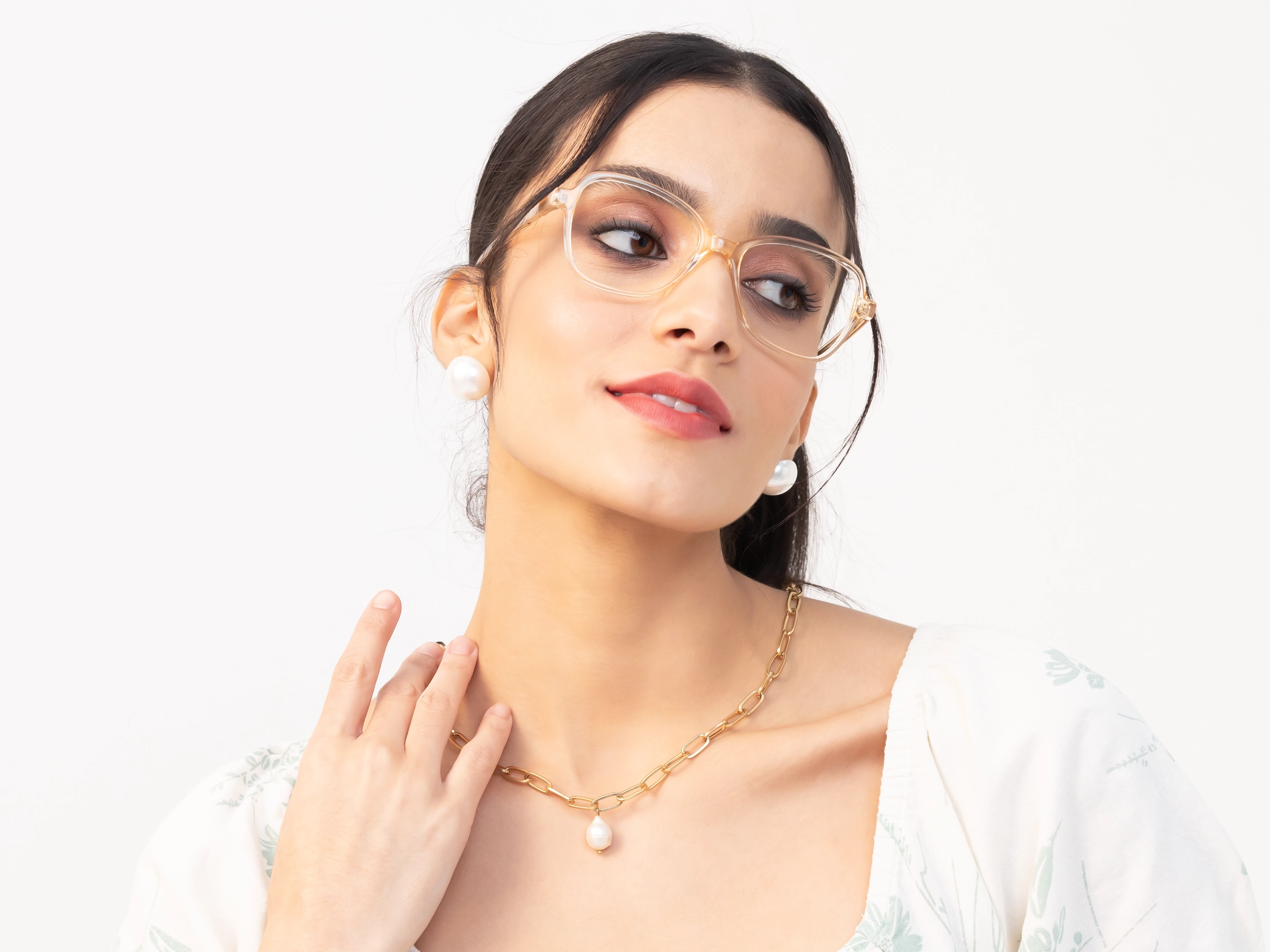 Crystal Champagne Acetate Butterfly Eyeglasses-13