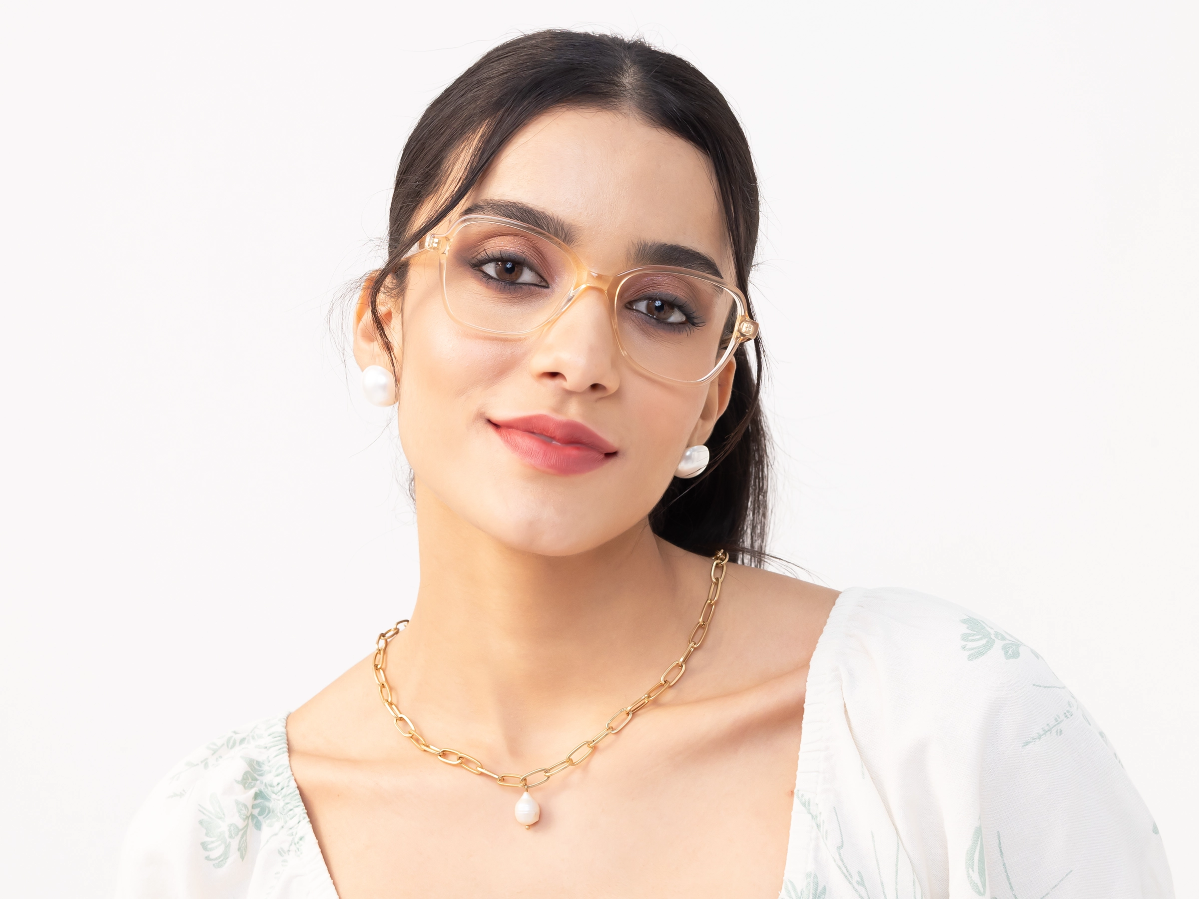 Crystal Champagne Acetate Butterfly Eyeglasses-11