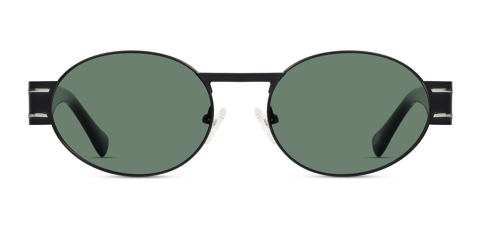 Matte Black Oval Keyhole Bridge Sunglasses 1
