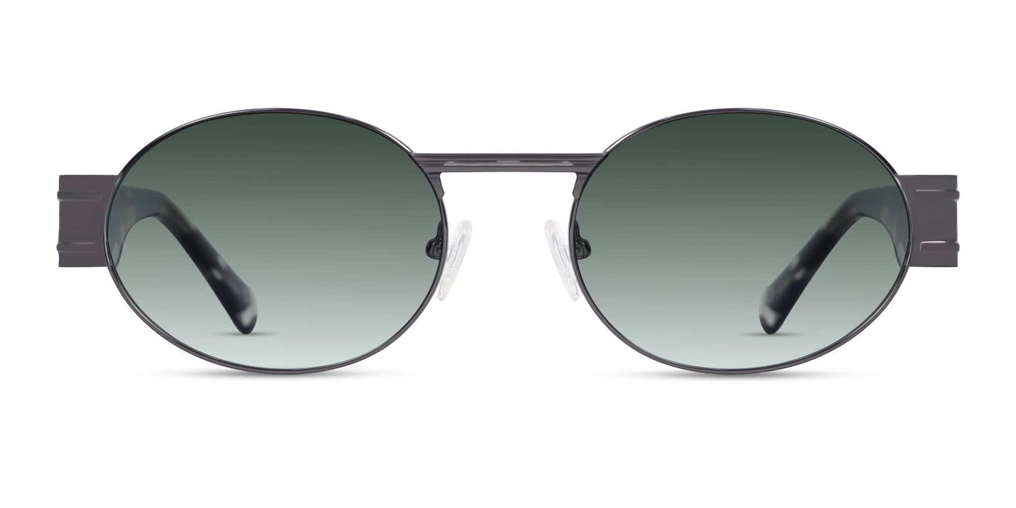 Matte Grey Oval Full Rim Sunglasses 1