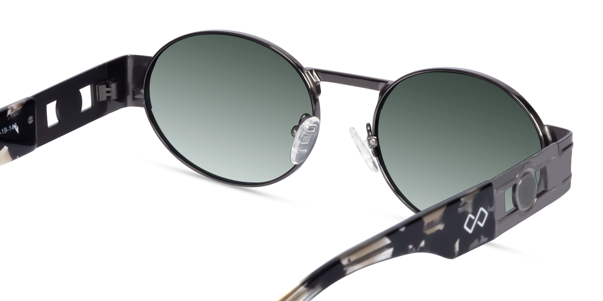 Matte Grey Oval Full Rim Sunglasses 5