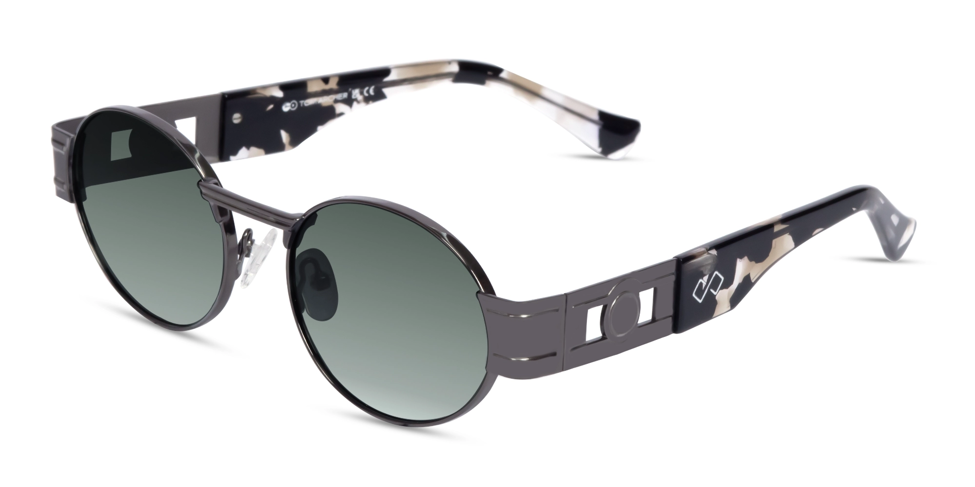 Matte Grey Oval Full Rim Sunglasses 3 Matte Grey Oval Full Rim Sunglasses 3