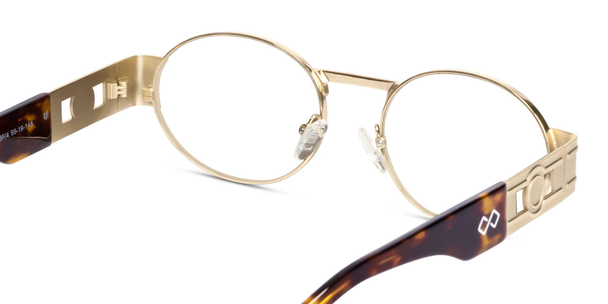 Champagne Gold & Brown Oval Glasses