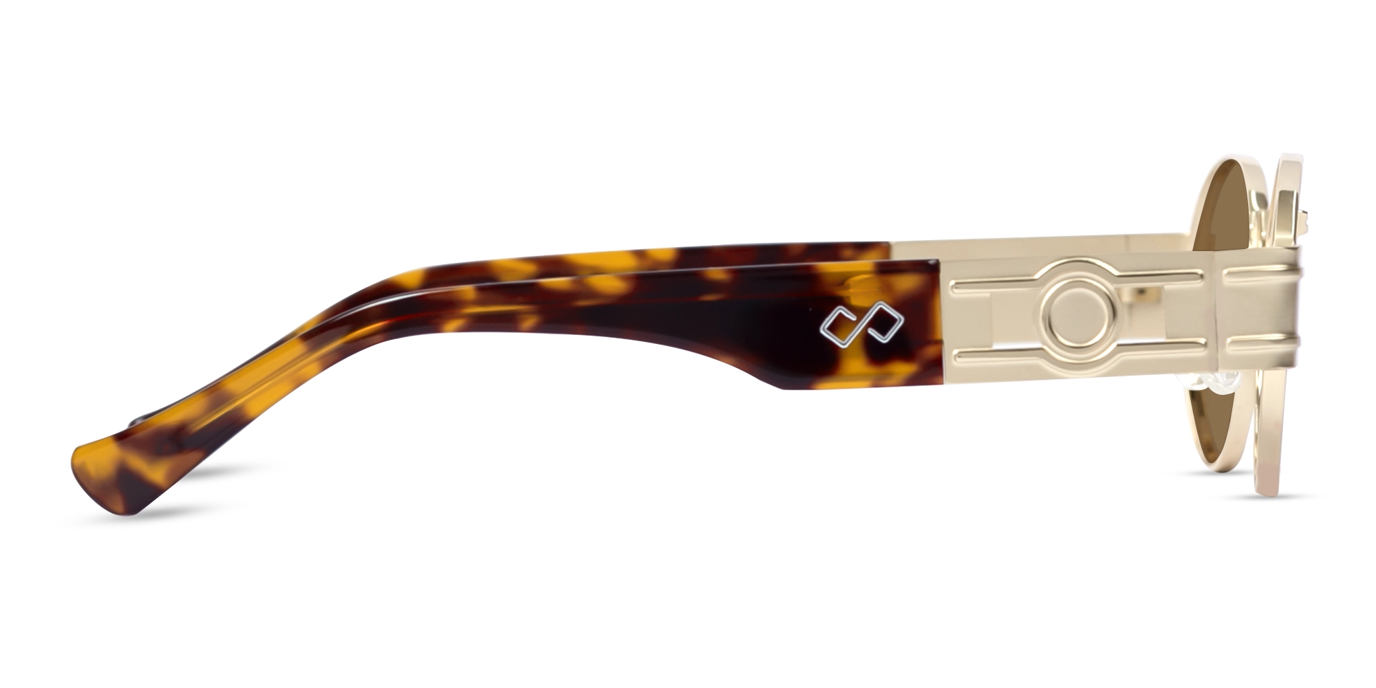 Matte Champagne Gold Oval Full Rim Sunglasses 4