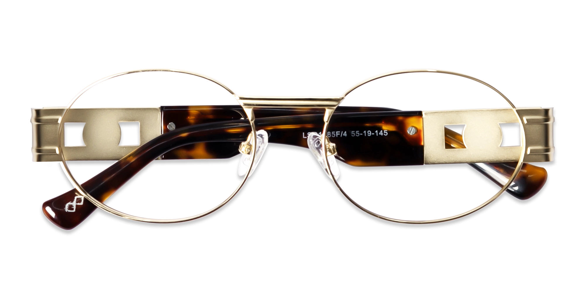 Champagne Gold & Brown Oval Glasses