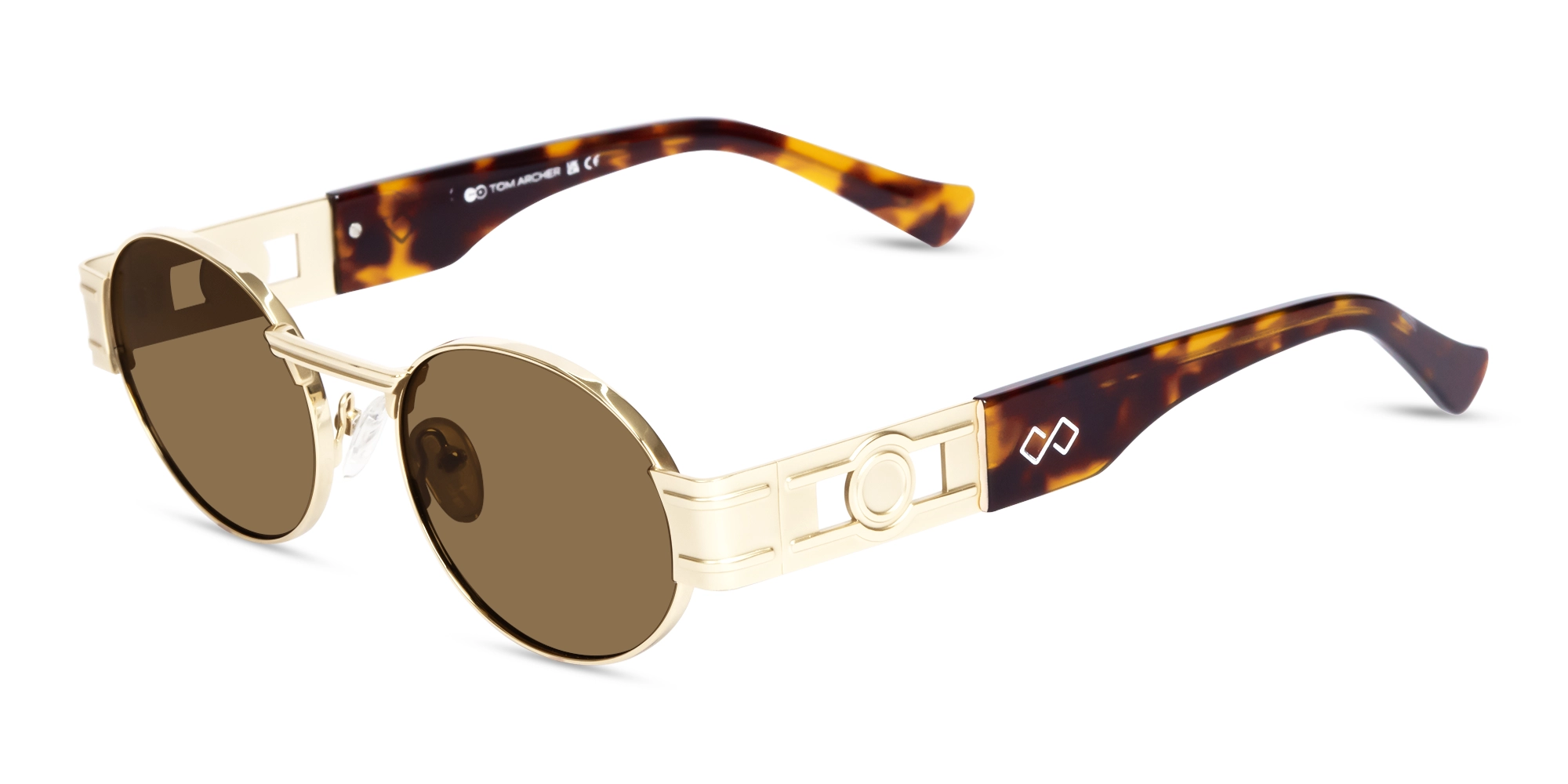 Matte Champagne Gold Oval Full Rim Sunglasses 3 Matte Champagne Gold Oval Full Rim Sunglasses 3