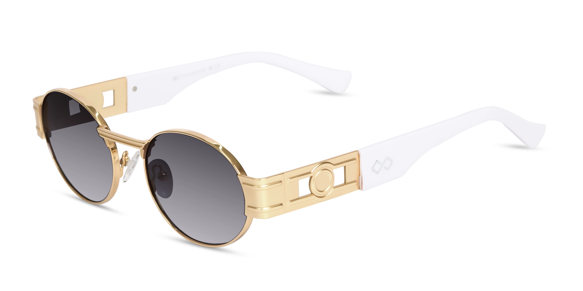 Matte Gold Metal Oval Sunglasses 3