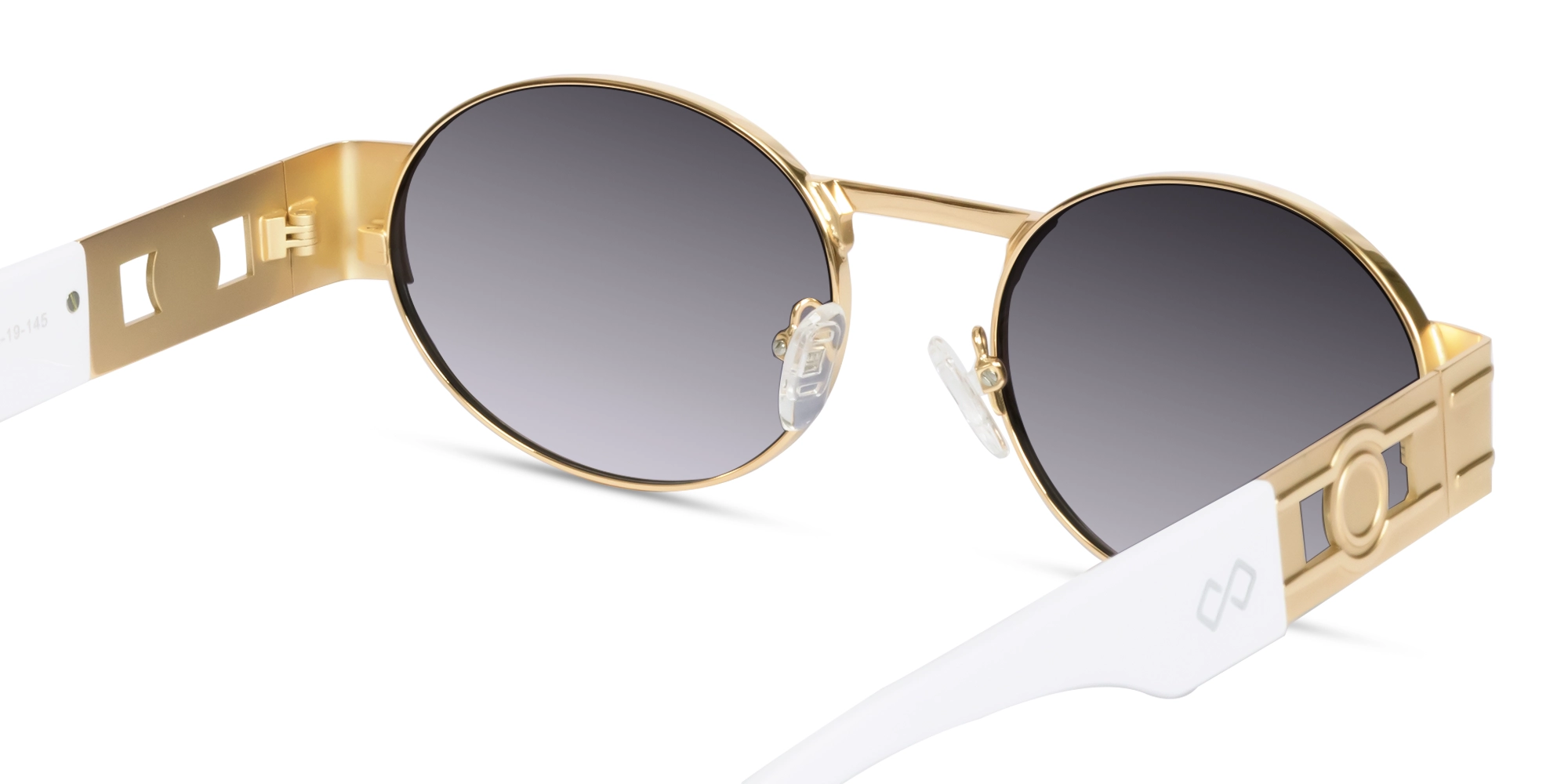 Matte Gold Metal Oval Sunglasses 5