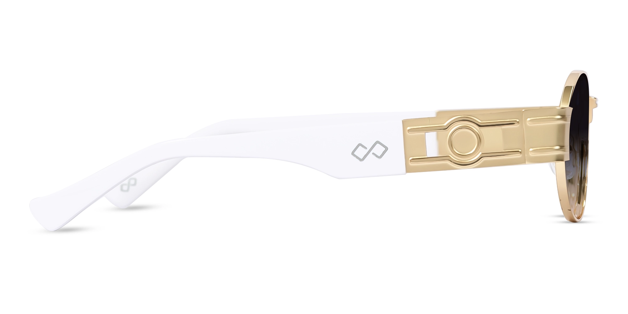 Matte Gold Metal Oval Sunglasses 4