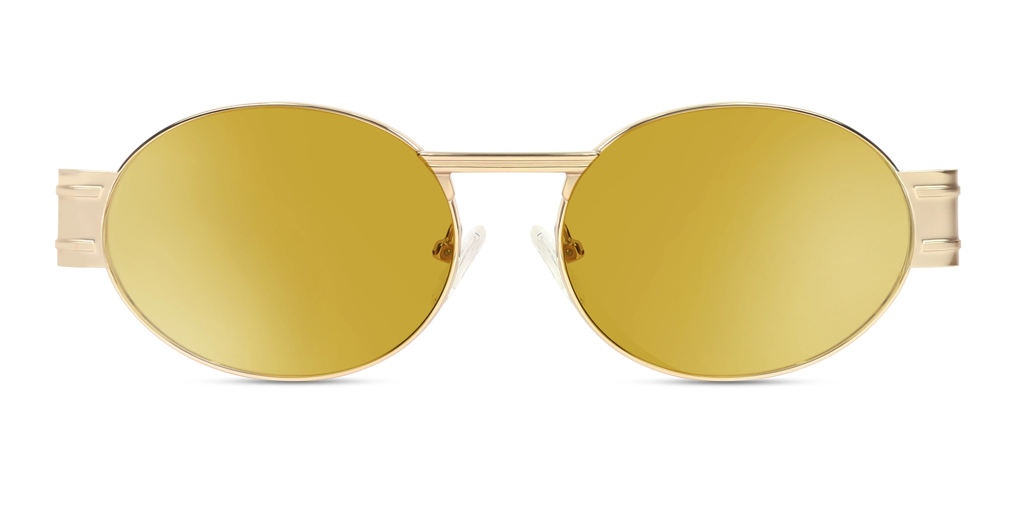 Matte Champagne Gold Metal Full-Rim Sunglasses 1