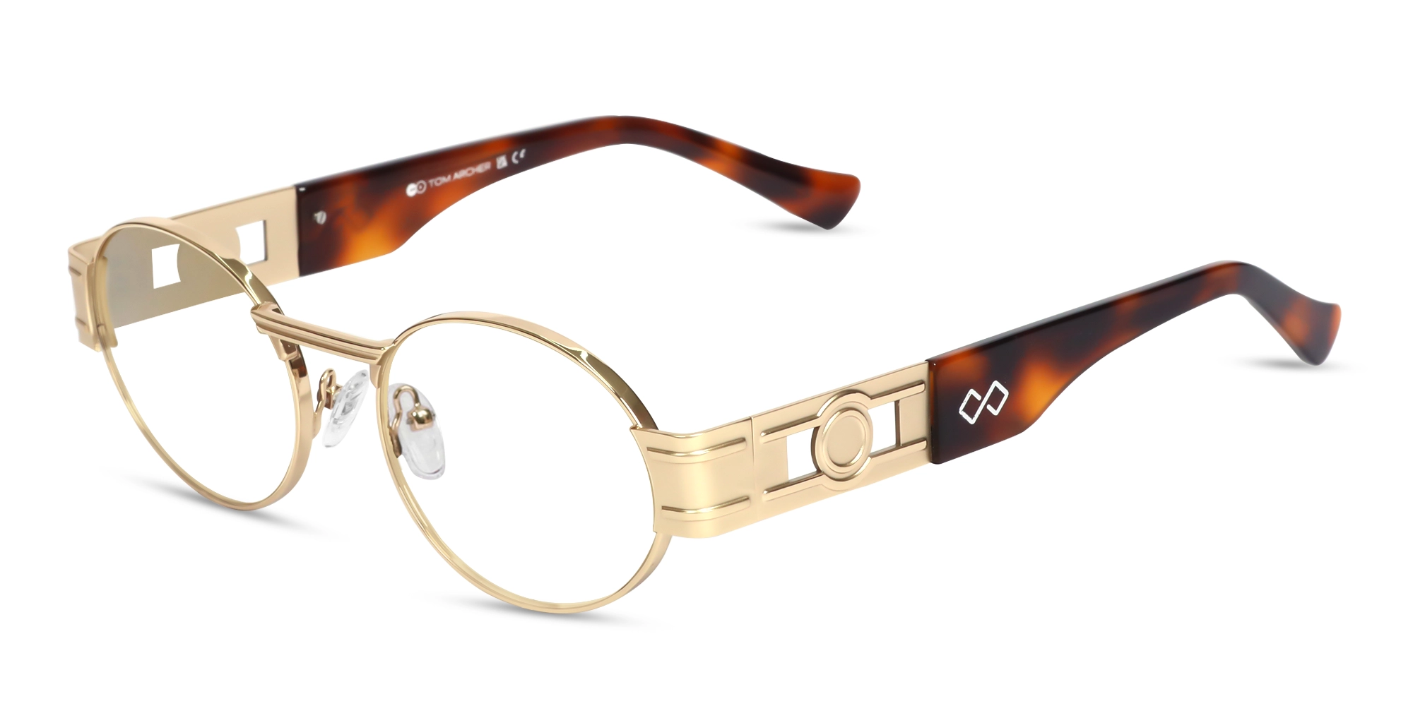 Matte Champagne Gold Oval Glasses