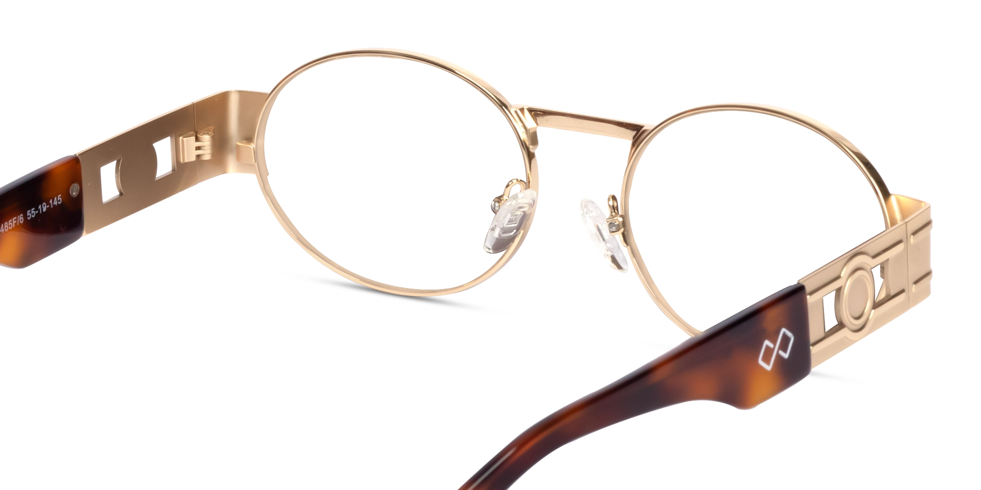 Matte Champagne Gold Oval Glasses