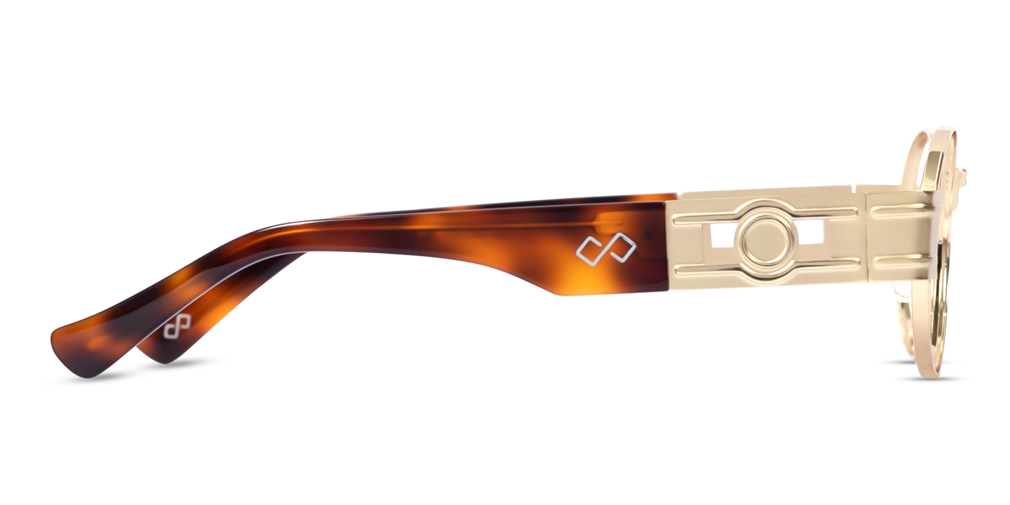 Matte Champagne Gold Oval Glasses