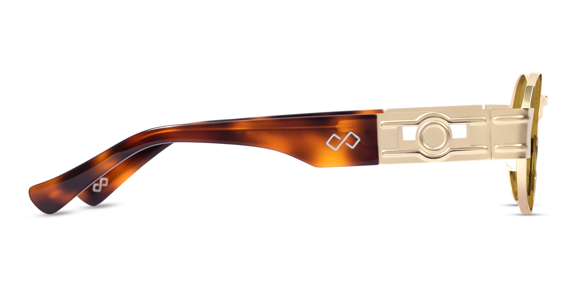 Matte Champagne Gold Metal Full-Rim Sunglasses 4