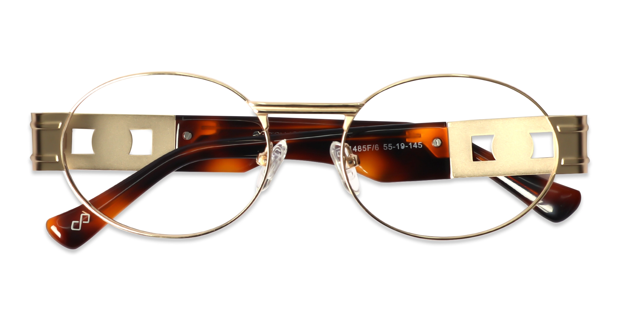 Matte Champagne Gold Oval Glasses