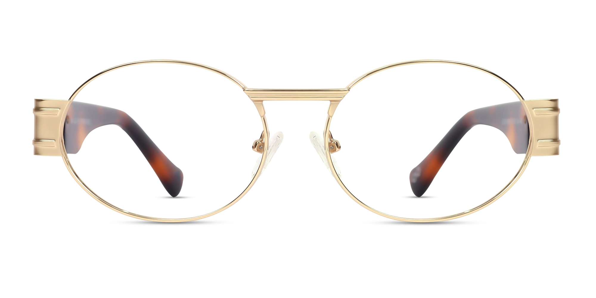 Matte Champagne Gold Oval Glasses