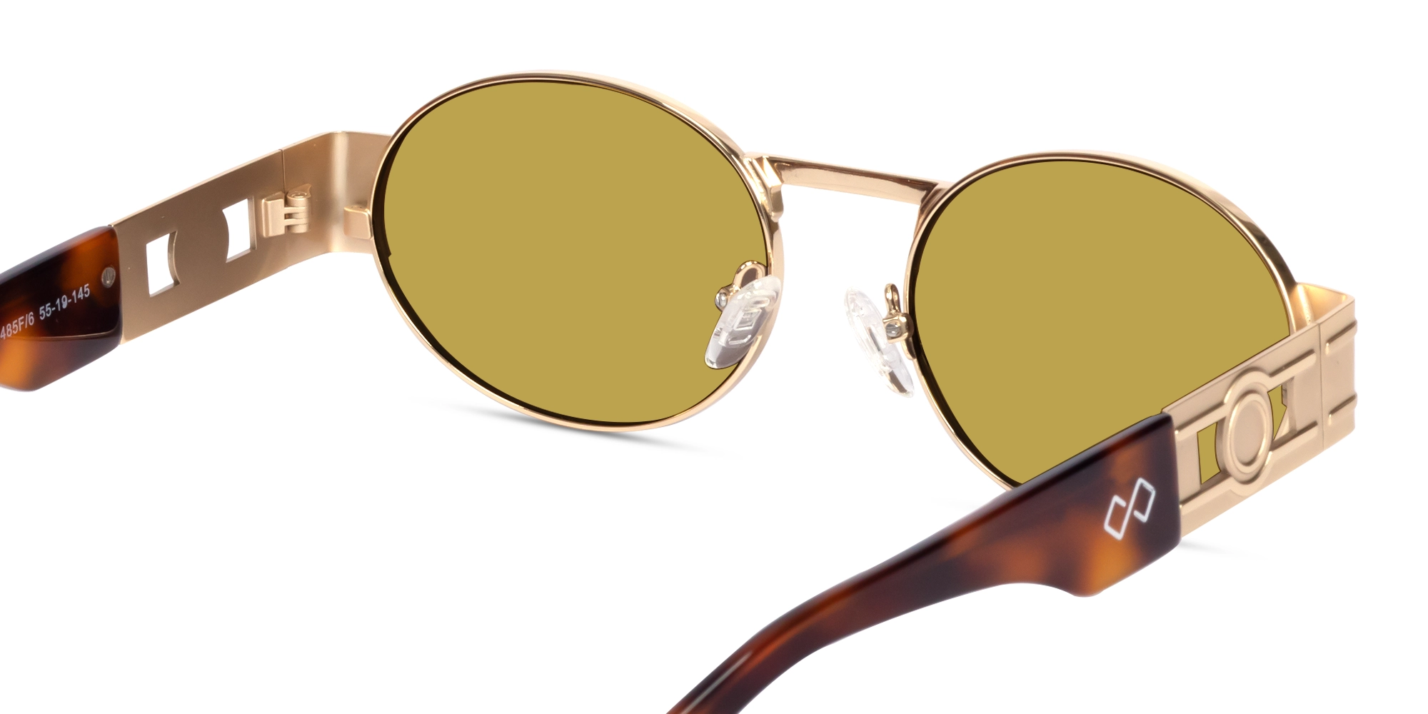 Matte Champagne Gold Metal Full-Rim Sunglasses 5