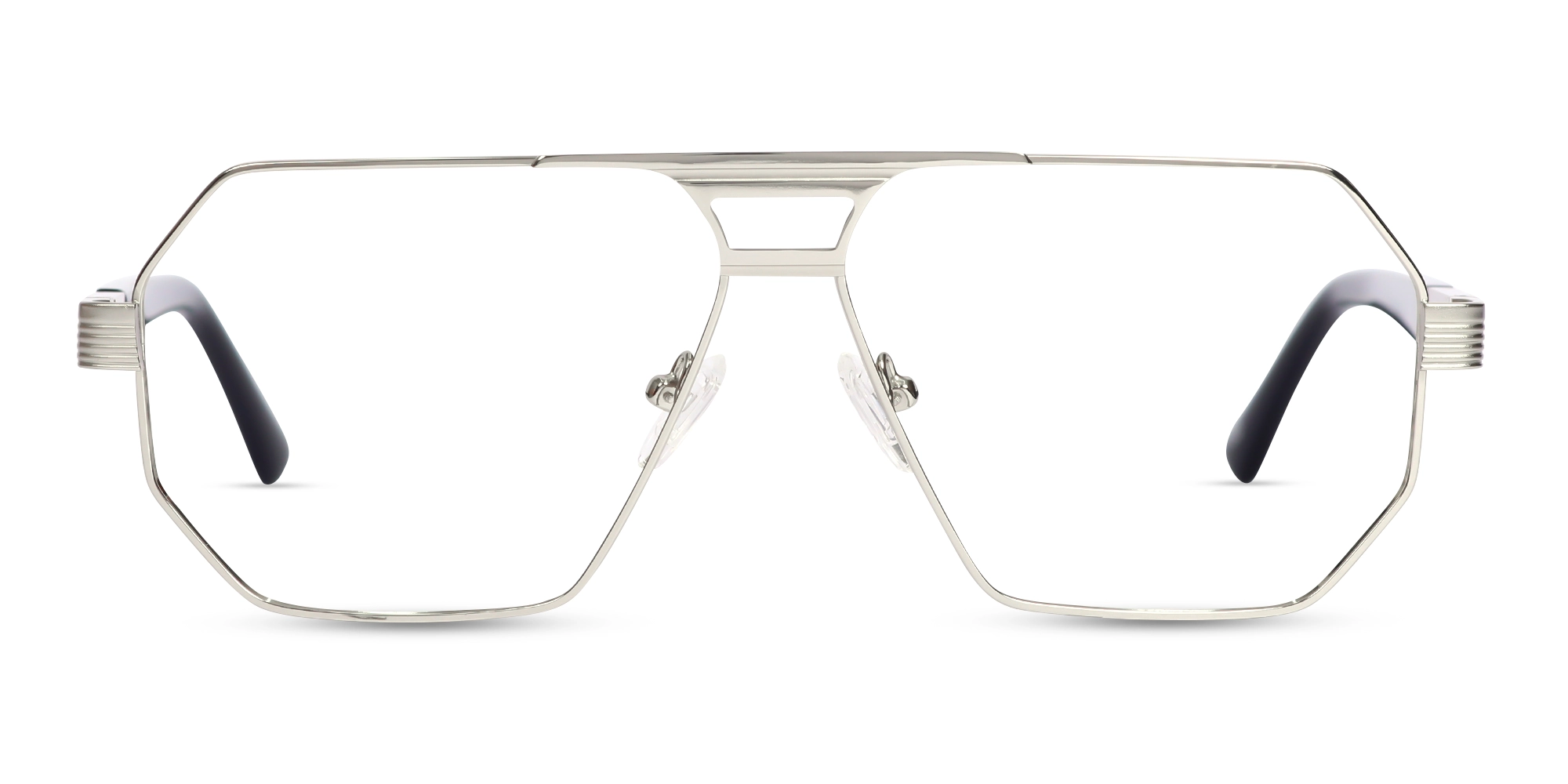 Matte Silver Pilot Square Glasses Matte Silver Pilot Square Glasses