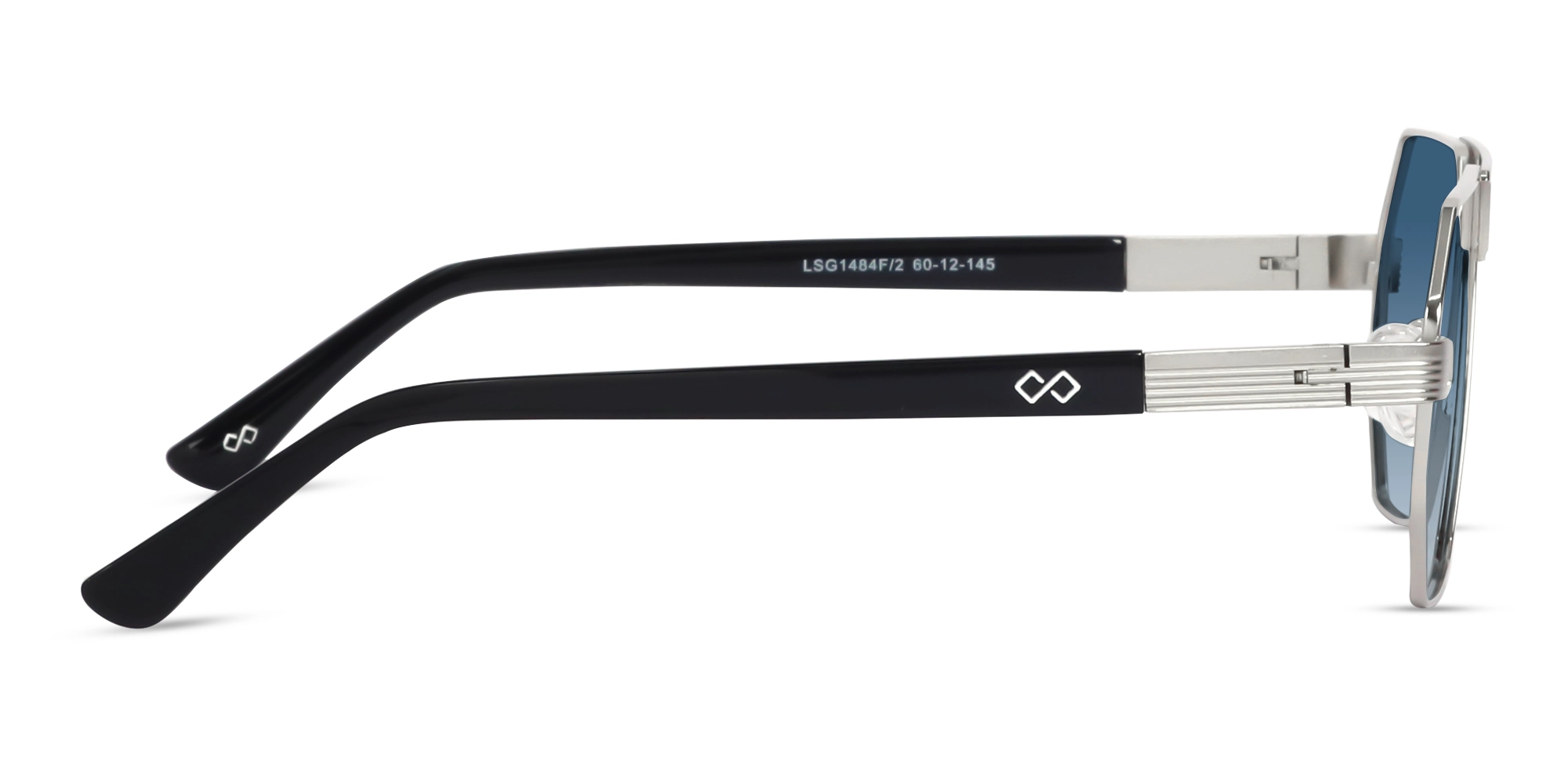 Matte Silver Pilot Double Bridge Sunglasses 4