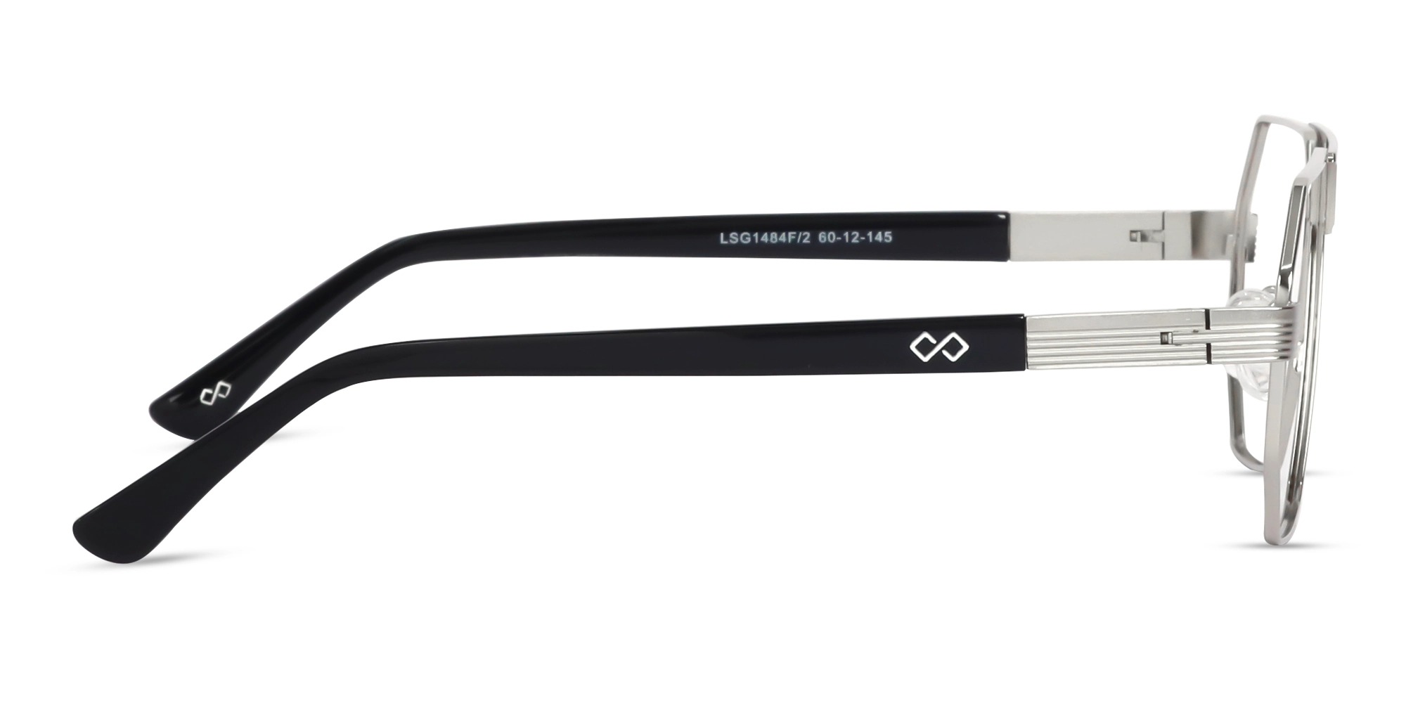 Matte Silver Pilot Square Glasses