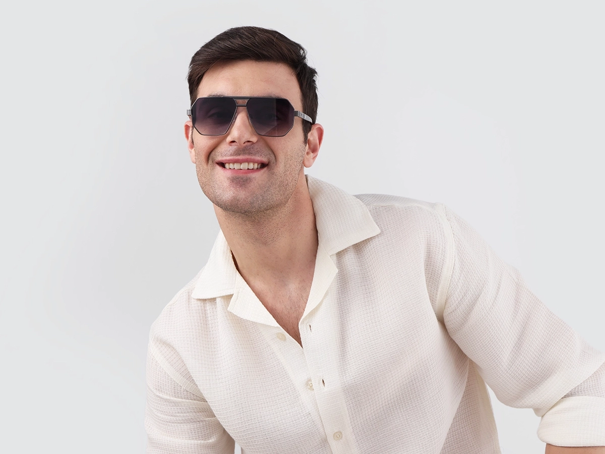 Gradient Flat Top Double Bridge Sunglasses 41