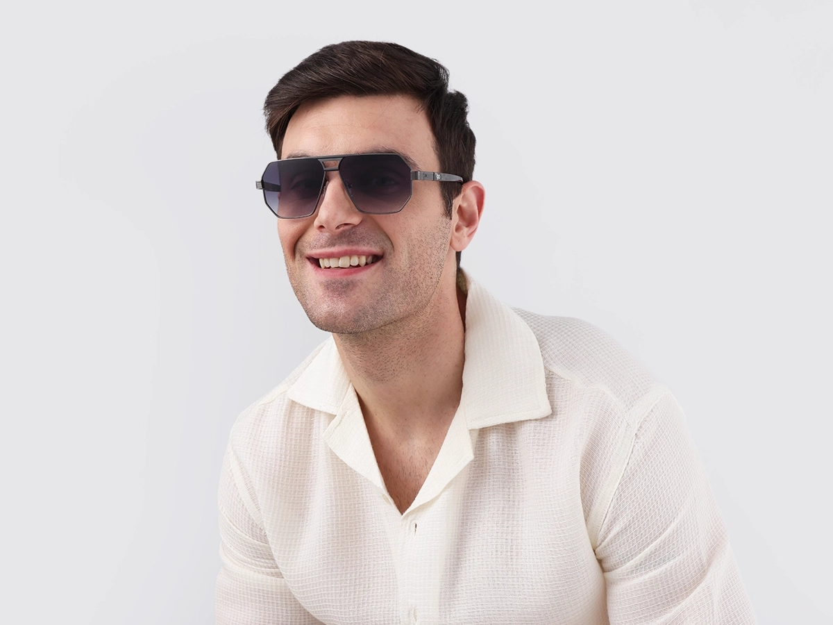 Gradient Flat Top Double Bridge Sunglasses 43