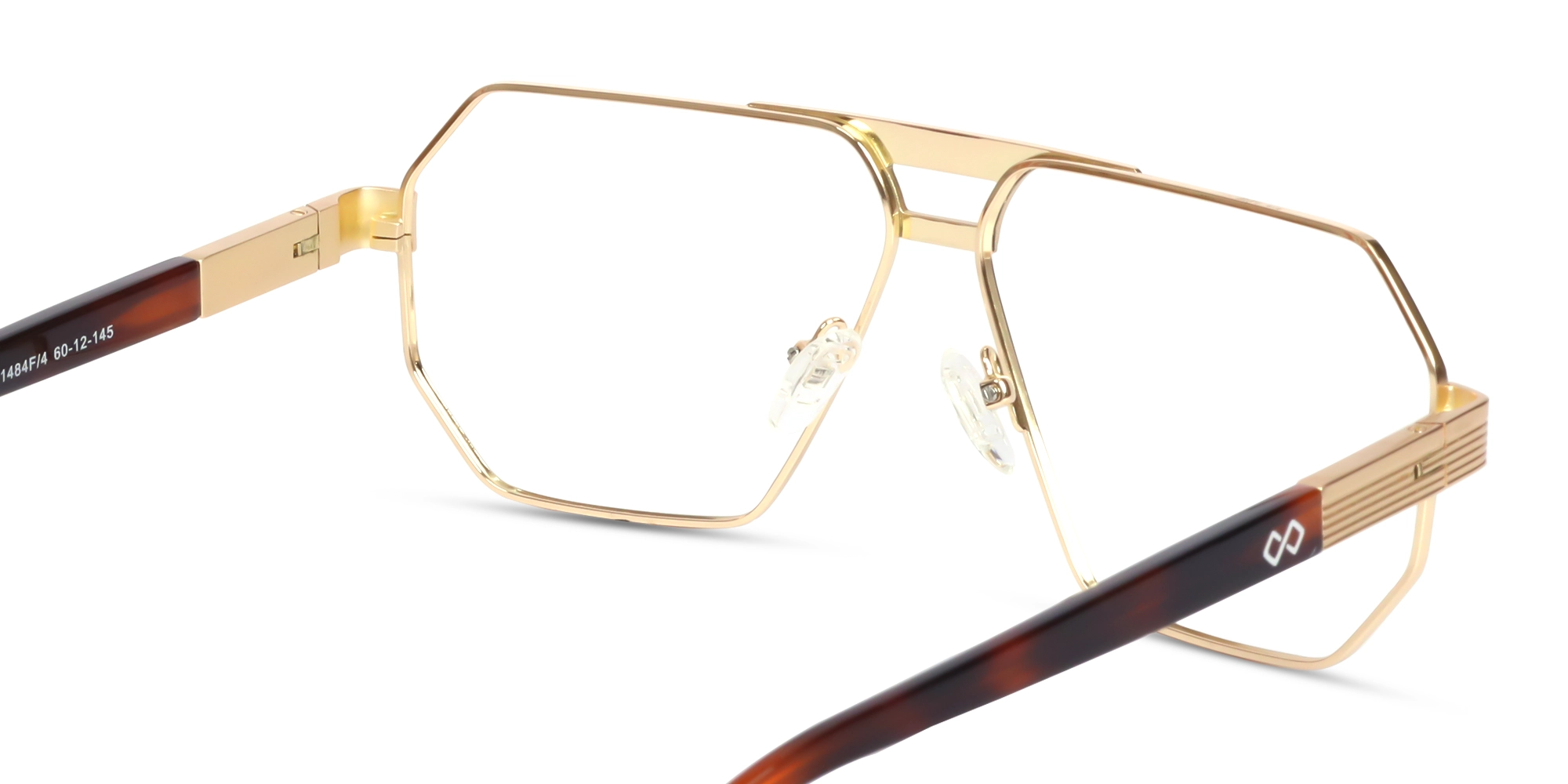 Metal Gold Pilot Square Glasses