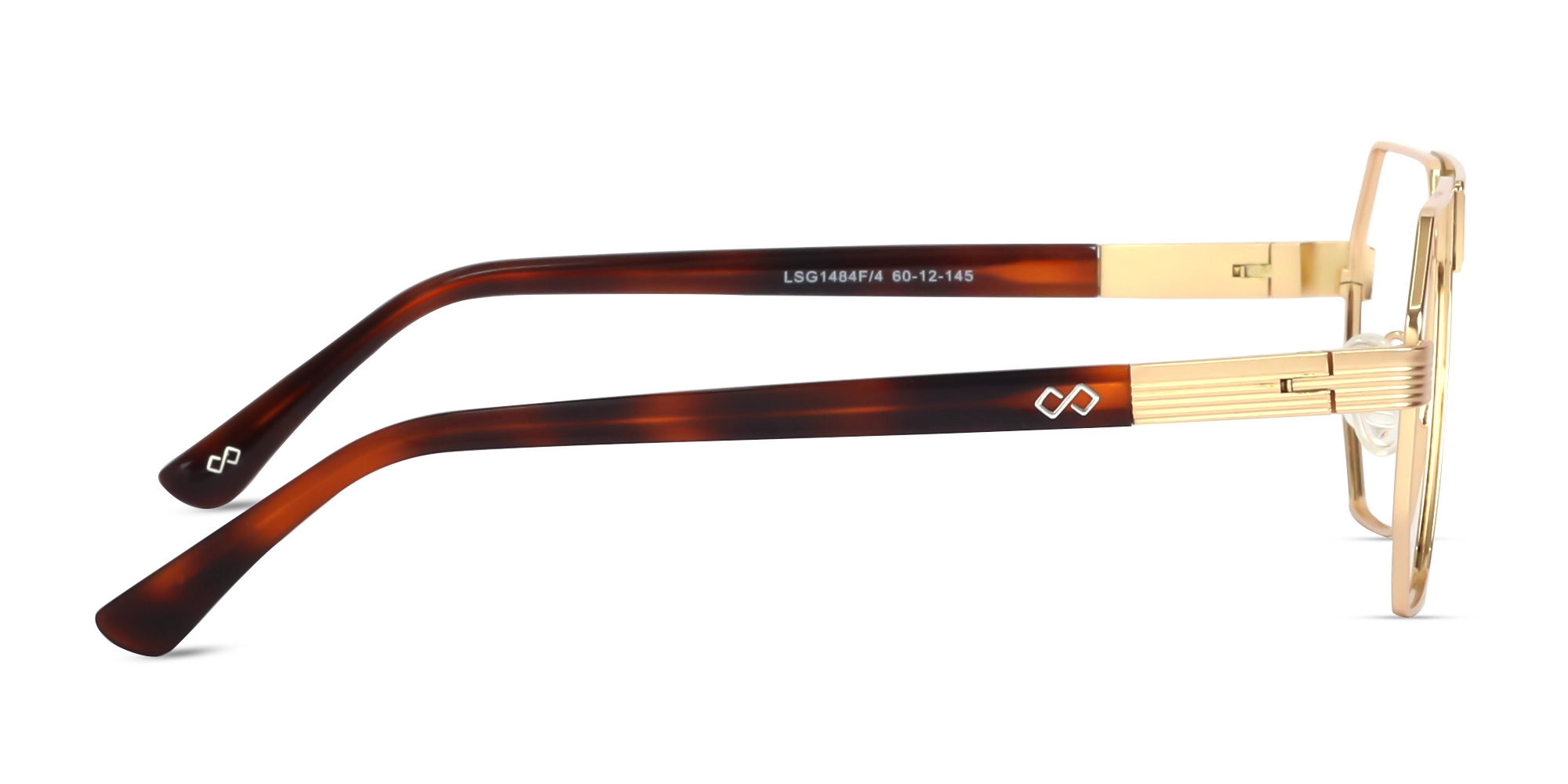 Metal Gold Pilot Square Glasses