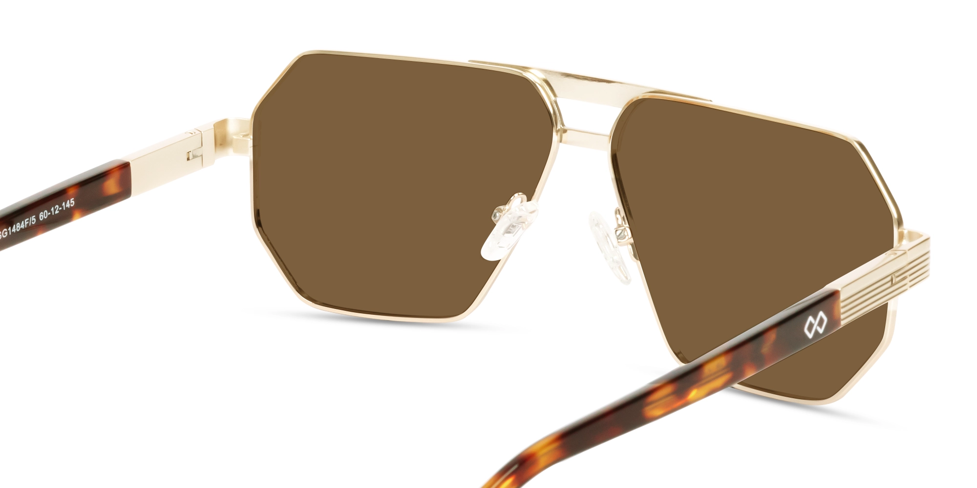 Champagne Gold Geometric Flat Top Sunglasses 5