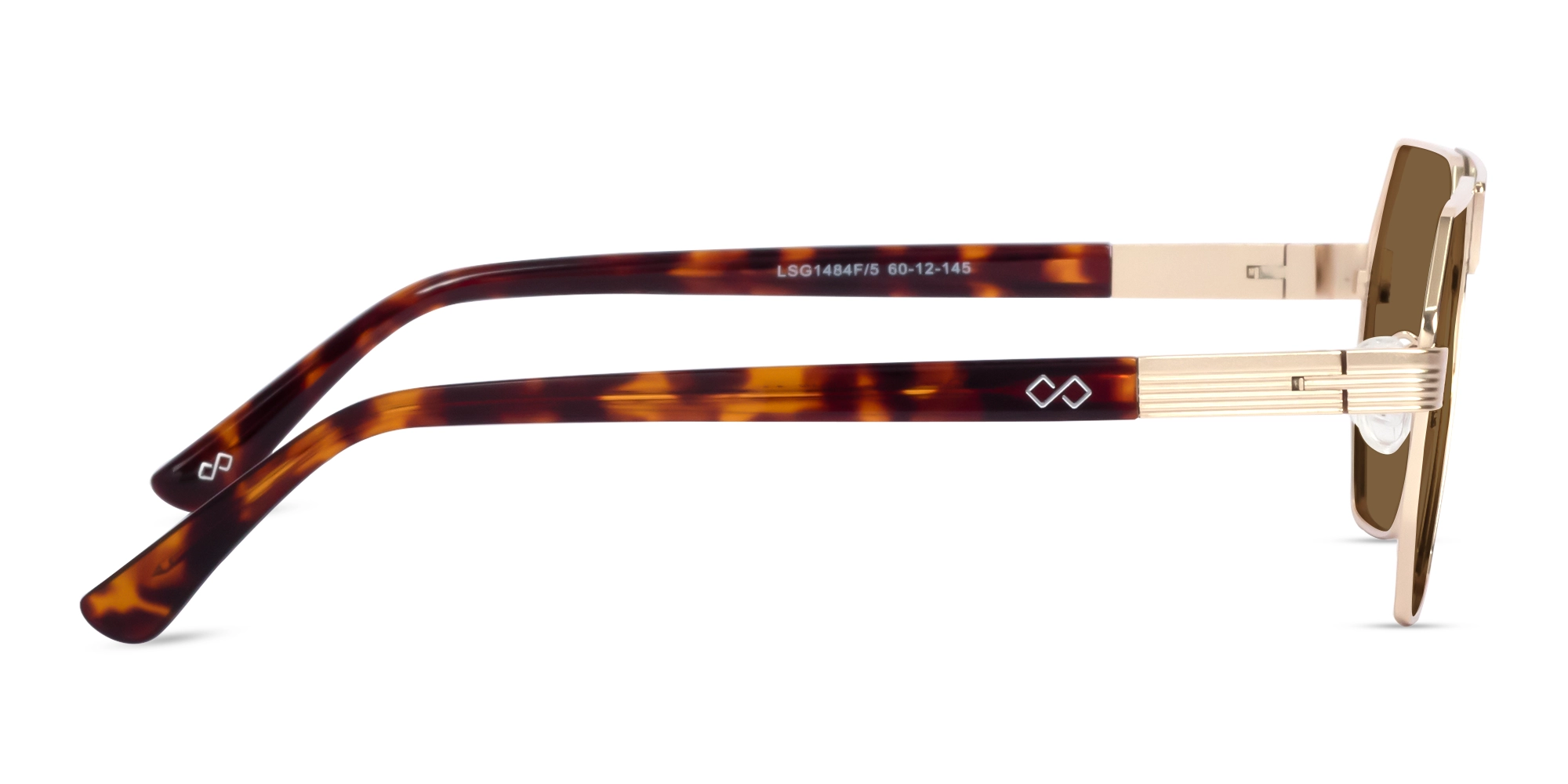 Champagne Gold Geometric Flat Top Sunglasses 4