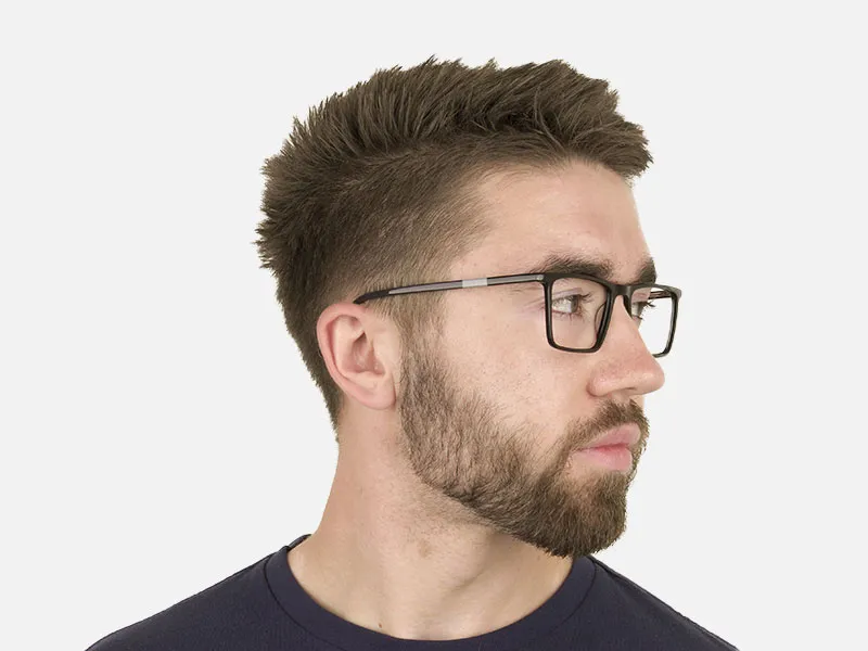 Unisex Black Rectangular Glasses - 2