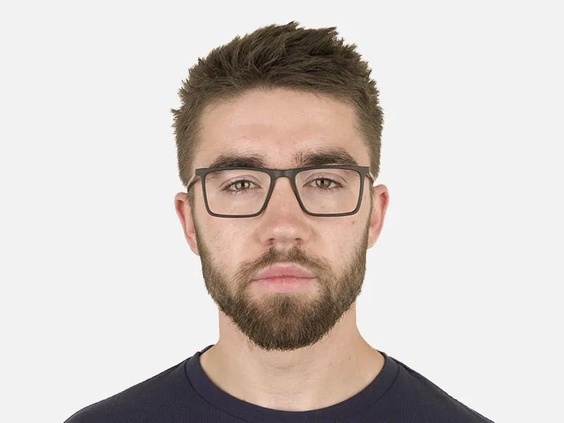 Matte Black & Red Rectangular Glasses - 2