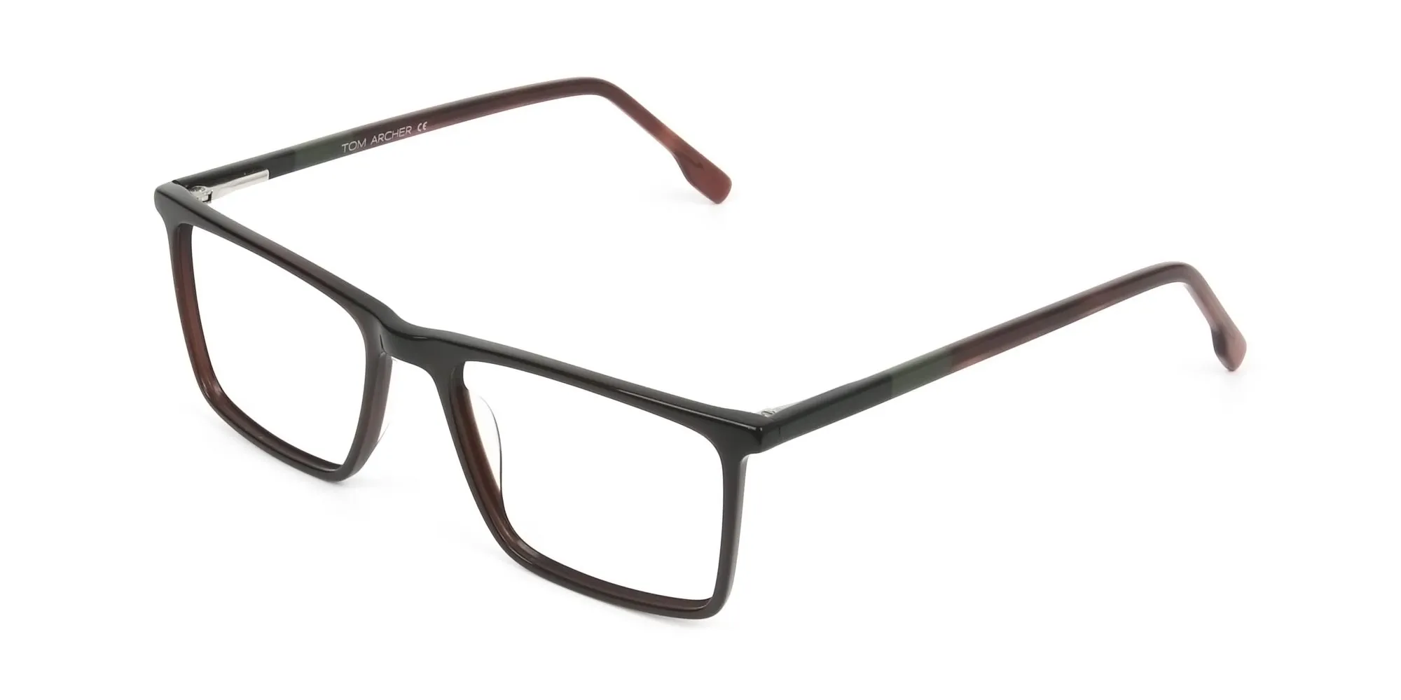 Dark Brown Rectangular Glasses - 2 Dark Brown Rectangular Glasses - 2