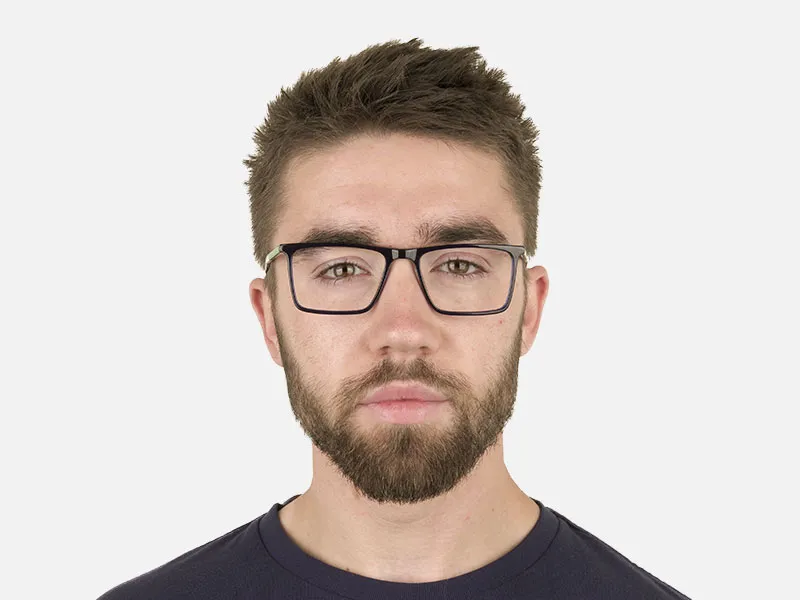 Blue & Green Rectangular Glasses - 2